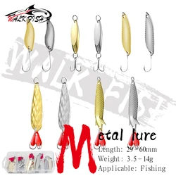 WALK FISH Señuelos tipo cuchara giratoria y wobbler dorado-plata