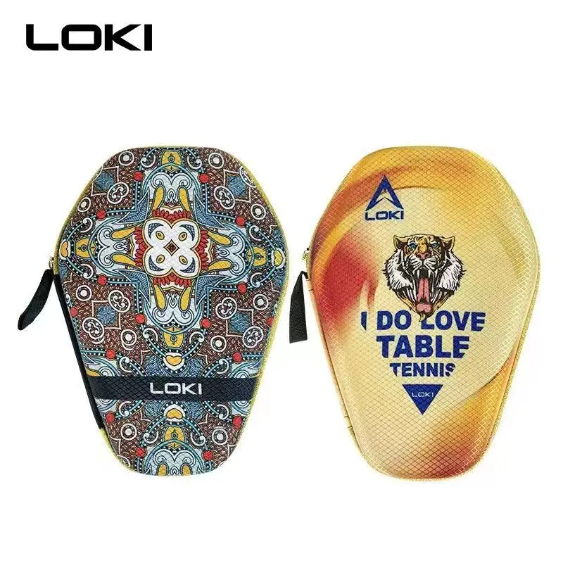 LOKI tas raket tenis meja portabel, casing pelindung tahan air PU untuk Bet Ping Pong