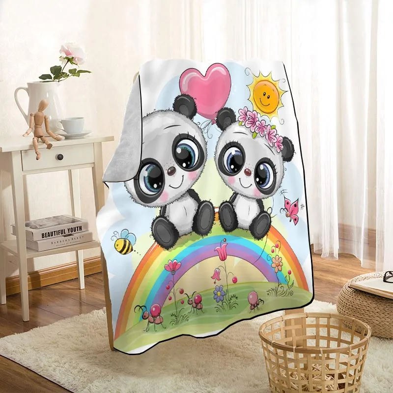 Panda Blanket Personalized Blankets On For The Sofa/Bed/Car Portable 3D Blanket For Kid Home Textile Fabric 11.11