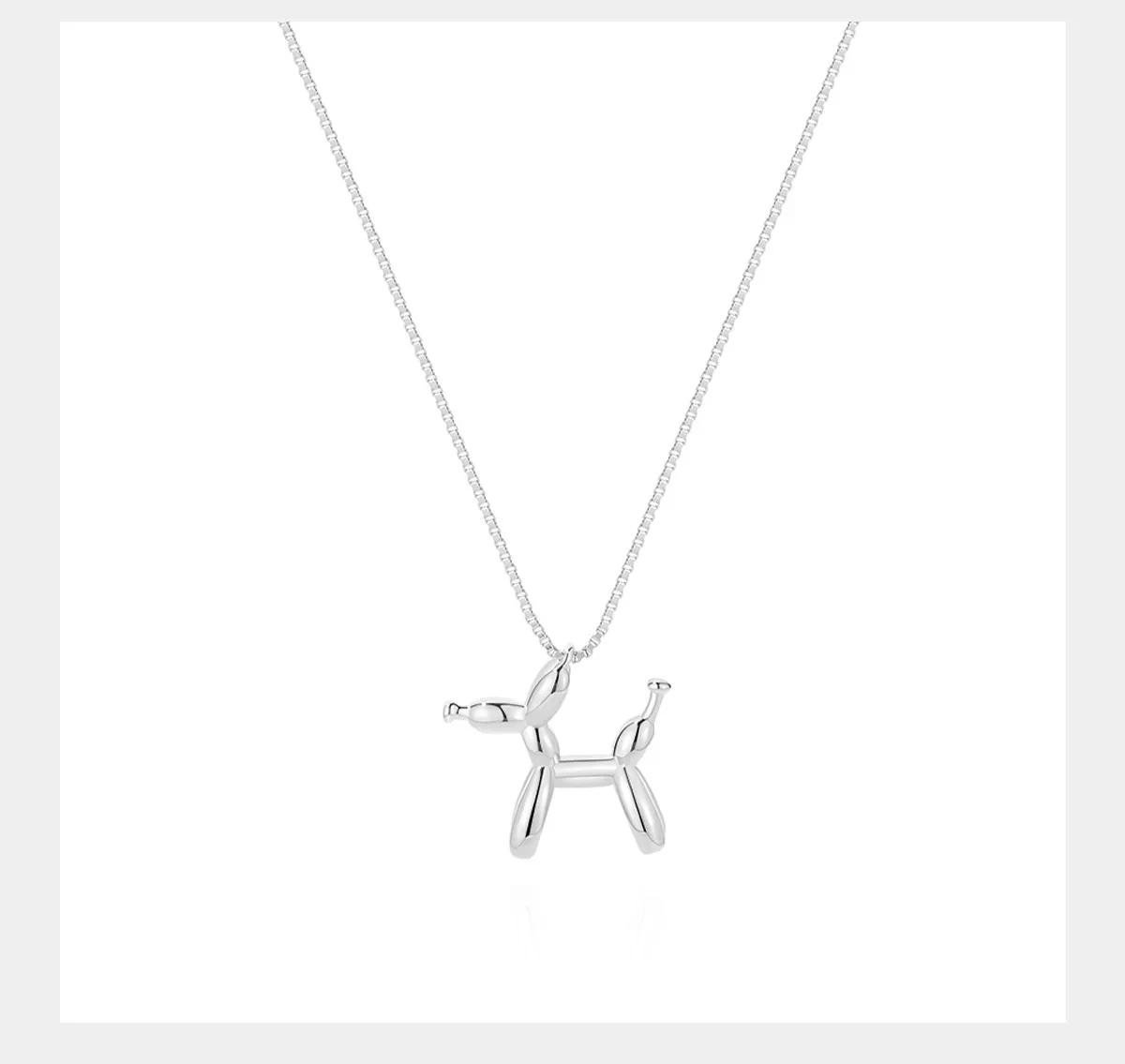 Balloon Dog Necklace  For Women Jewelry Cute Collarbone Chain Girls Necklace  2024 New Sweater Chain