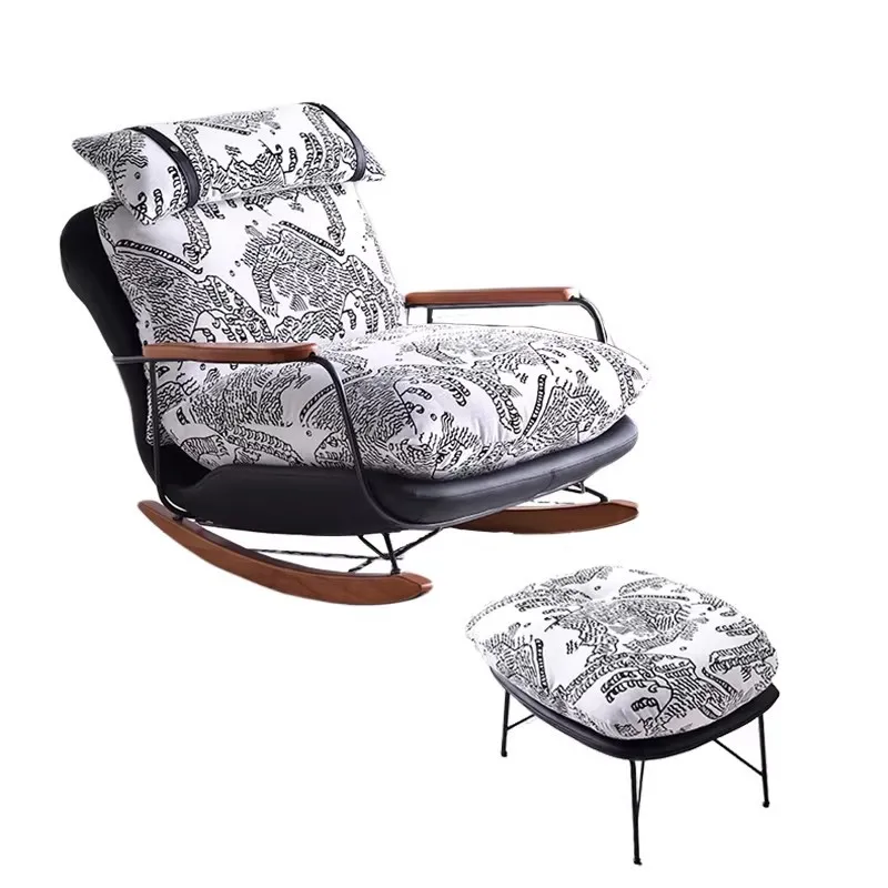 High Quality Rocking Single Sofa, Thickened Retro Lazy Recliner, Adult Leisure Rocker for Home Living Room