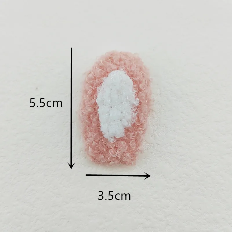 40Pcs 5.5CM Teddy Plush Rabbit Ear Padded Appliques For Baby Clothes Hat Sewing DIY Headwear Hair Clip Bow Accessories Patches