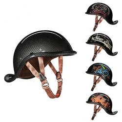 Retro Motorcycle Half Helmet Vintage Electric Scooter Summer Personalized Curved Brim Harley Helmet Sun Protection Cap Men Women