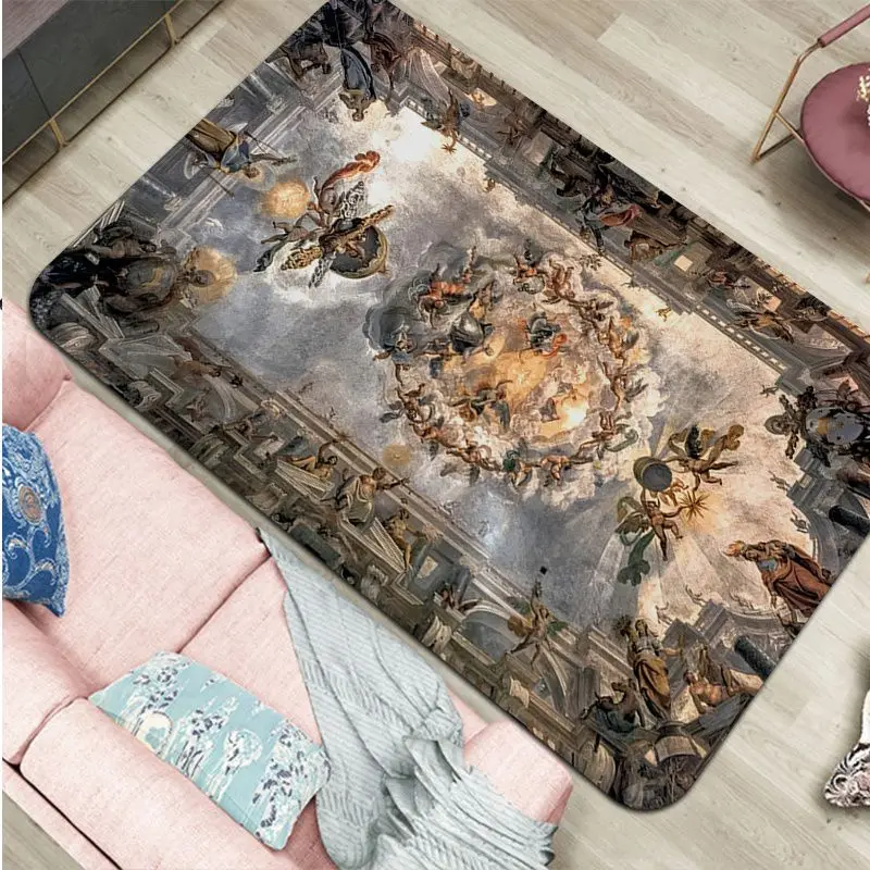 Renaissance Art Painting Kitchen Mat Anti-slip Absorb Water Long Strip Cushion Bedroon Mat Doormat Area Rug