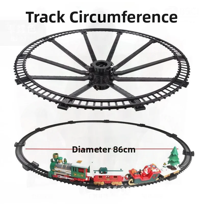 Children's Hanging Christmas Train Toy Car with Sound And Light Boy Electric Railway Gift Tree-Winding Interactive Plastic Model