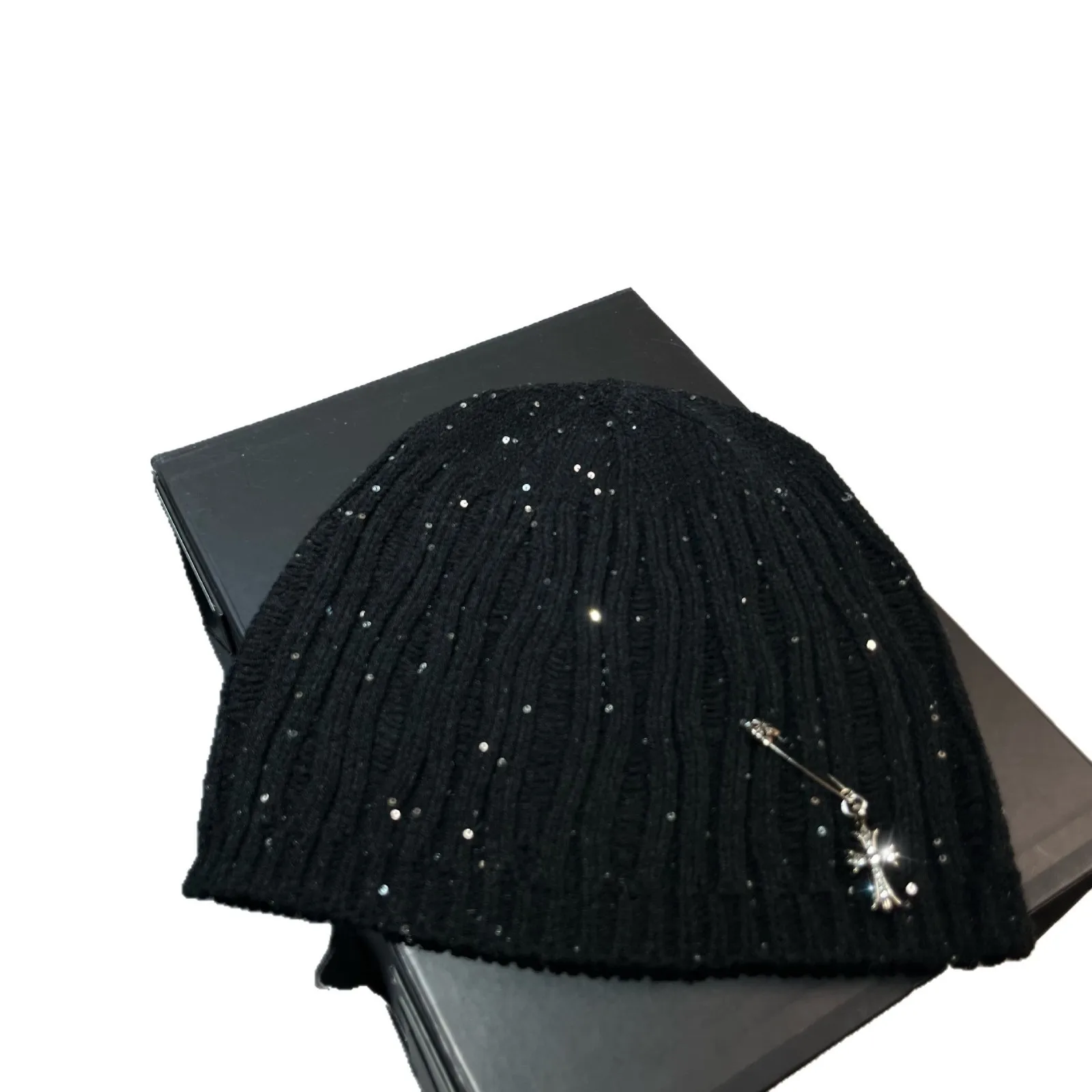 Bonnet à broche scintillante unisexe, chapeau tricoté scintillant Vintage pour femmes et hommes, casquette de fête Hippie pour Festival d'hiver