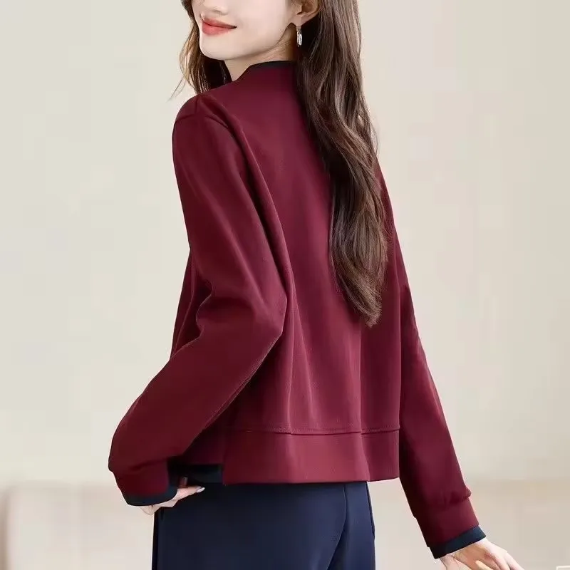 Frühling Herbst frauen Jacke 2025, Neue Mode Casual Tops Weibliche Kurze Jacke Zipper Dünne Strickjacke Mantel Sweatshirt Oberbekleidung