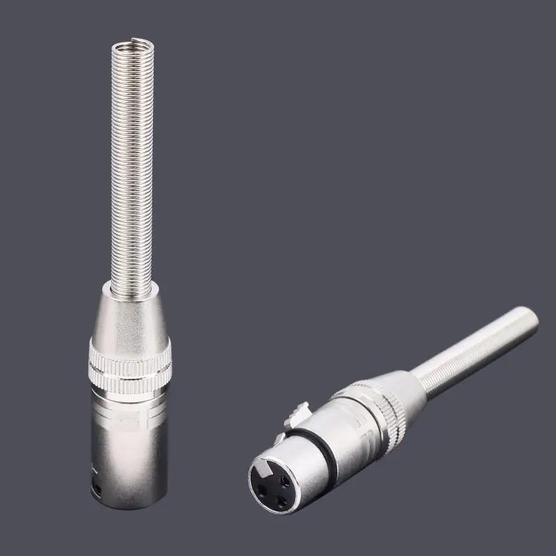 【CCA】1/2Pcs 3-Pin XLR Male Female Connector Head With Long Spring For Microphone Plug