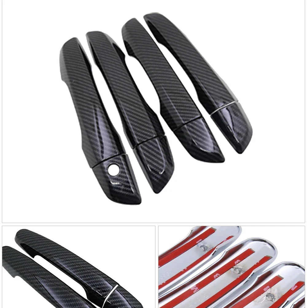 For Honda Civic 10 2016 2017 2018 2019 2020 4 PCS Exterior Carbon Fiber Door Handle Cover Catch Trim Car Cap styling Accessories