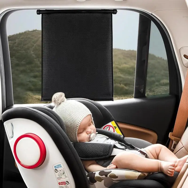 Car Side Window Sun Shade Car Windscreen Retractable Cover 15.7 X 17.5 Inches Adjustable Car Sunshades For Windshield With Clips