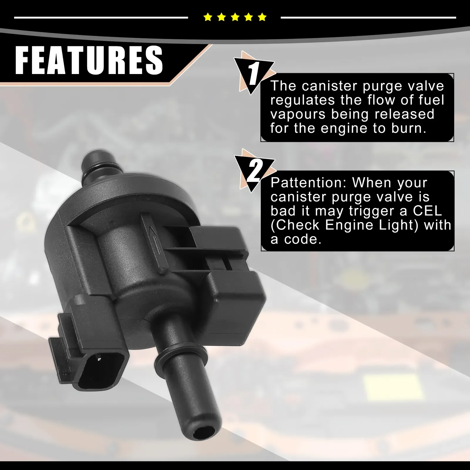 Pieza de 1 válvula de purga de solenoide de vacío de recipiente de vapor para Ford Fusion 0280142519 0280142519 ¡¡Un CU5A9G866AA ENVÍO GRATIS!! !