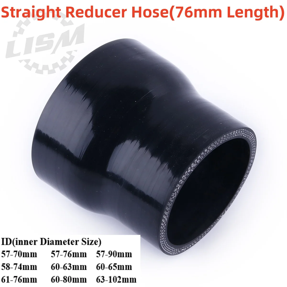 3-ply Straight Reducer Hose General 57mm 58mm 60mm 63mm 65 70mm 74mm 76mm 80mm 90mm 102 Silicone Coolant Intercooler Pipe Tube