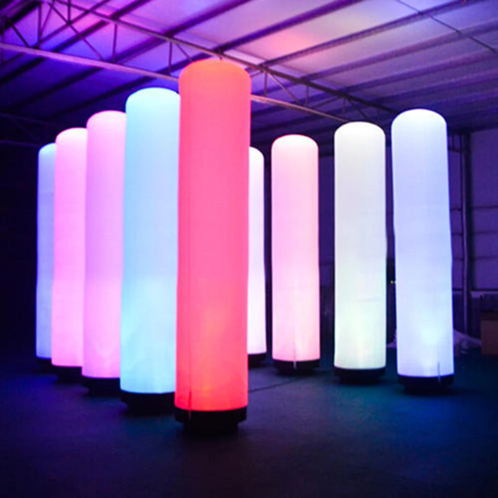 

2pcs/lot 2/2.5/3m Inflatable LED Tube Inflatable Pillar Column Lighting Decoration for Party Event Stage Advertising Promotion