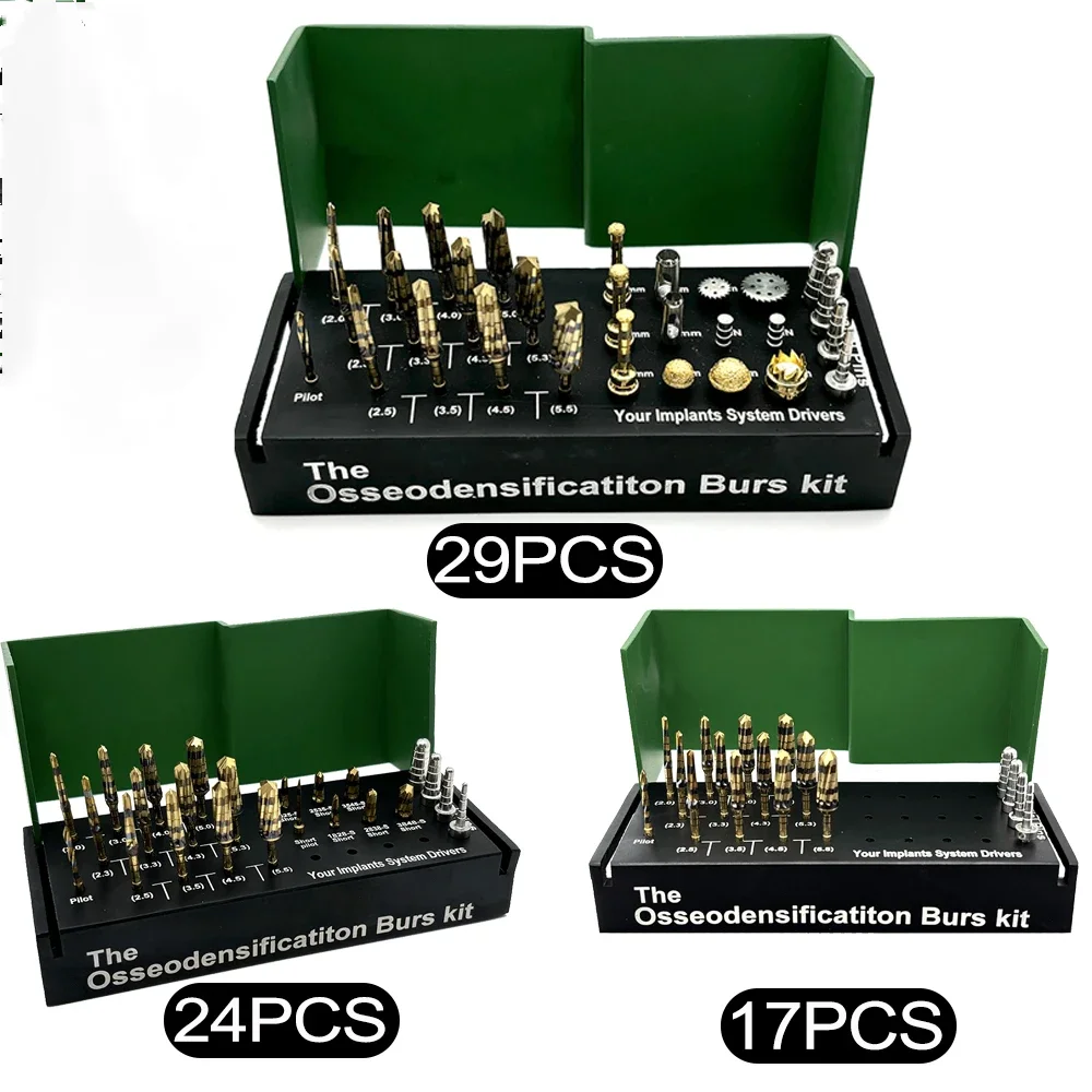 طقم نظام زراعة الأسنان مع أدوات رفع الجيوب الأنفية الضوئية Osseodensification Burs Drills 17/24/29 قطعة لجراحي الأسنان #2