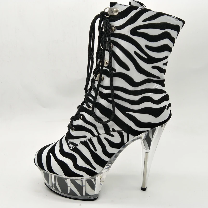 

LAIJIANJINXIA New 15CM/6inches PU Upper Sexy Exotic High Heel Platform Party Women Boots Pole Dance Shoes C066