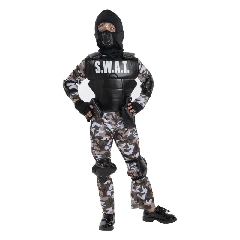 هالوين زي الاطفال 2022 الفتيات زي الشرطة فستان بتصميم حالم الأولاد شرطي دعوى بندقية علوية الطفل الطيار الطيران الزي SWAT تأثيري