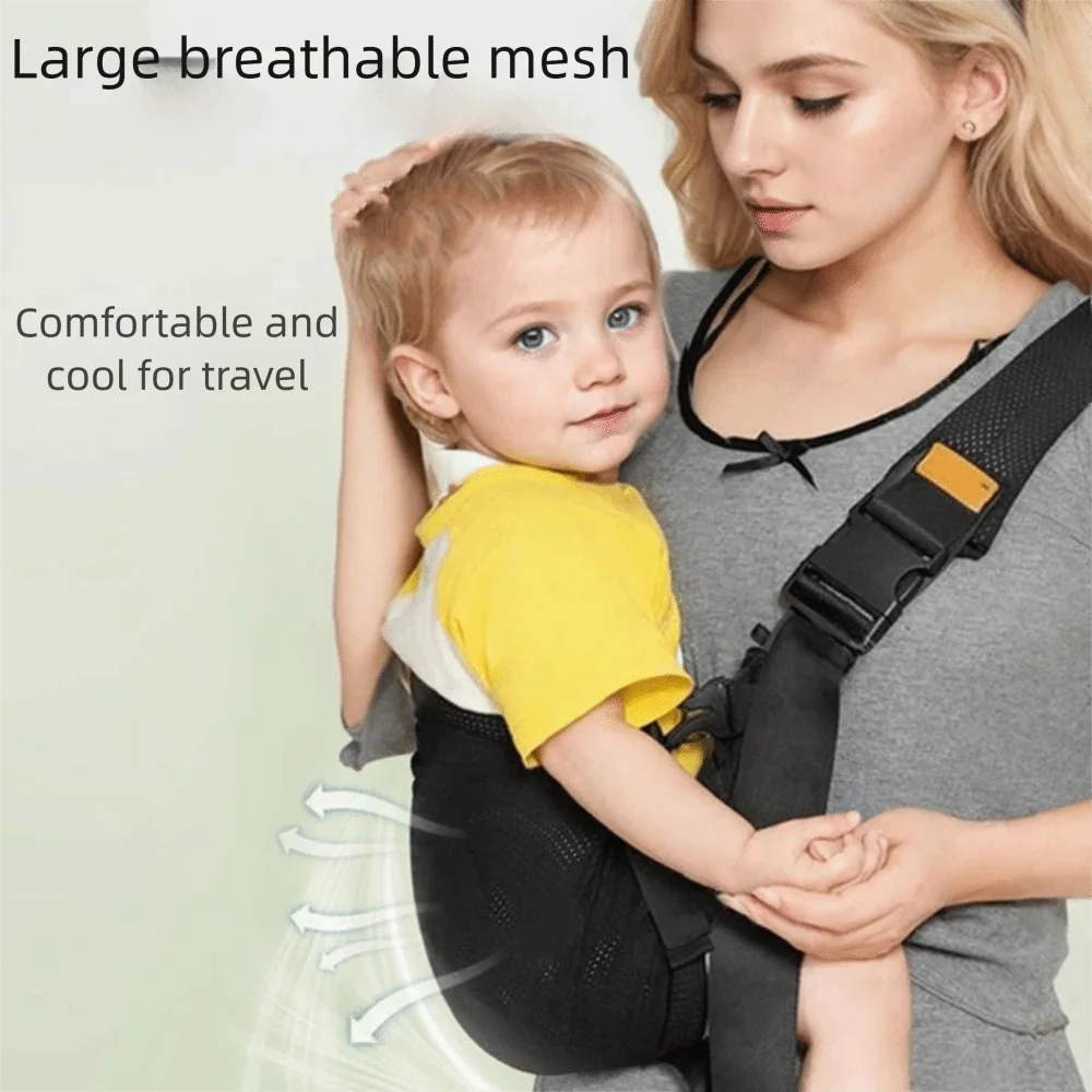 

Solid Color Baby Wrap Carrier Adjustable Newborn Front Holding Infant Sling Backpack Horizontal Holding Type Infant Kangaroo Bag