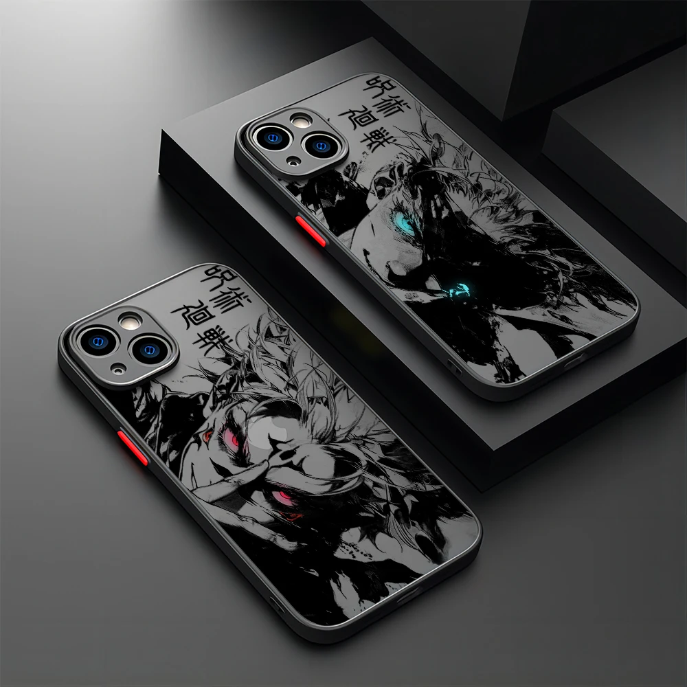 Jujutsu Kaisen Coole neue Anime für iPhone 15 14 13 12 11 Mini Pro Max X XR XSMax 6S 7 8 SE 2020 Plus matte durchscheinende Handyhülle