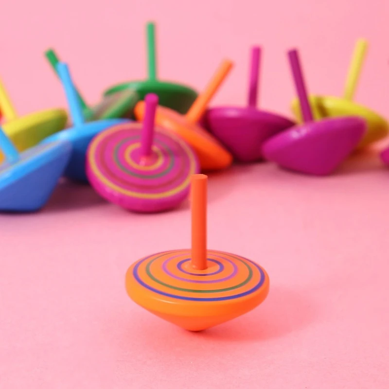 Wooden Rainbow Top Desktop Decompression Wooden Toy Kindergarten Gift