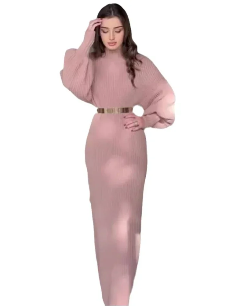 이드 무슬림 여성 니트 드레스, 드레스, 띠, 잘라비야, 카프탄, 이슬람 의류, 아랍 롱 로브, 라마단, 모로코, 두바이, 아바야스 2026