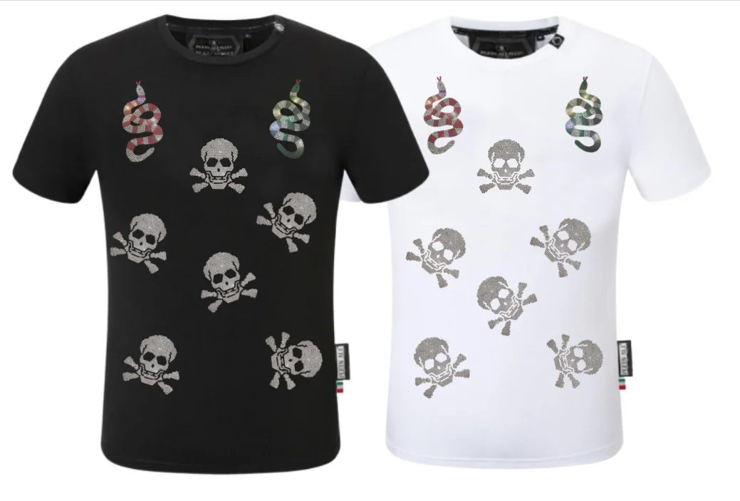 Premium Branded Male Top Tee Rhinestone Decorated Designer T-Shirts drop shipping