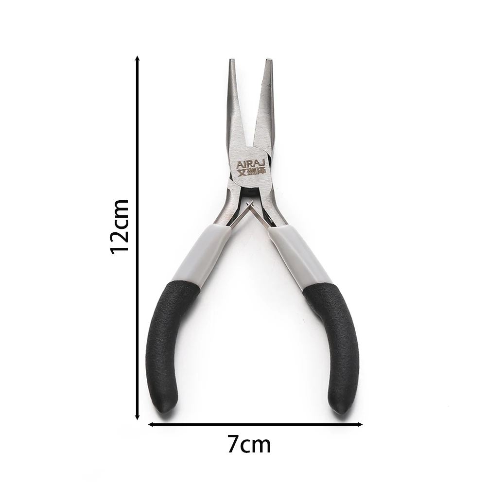 Durable Black High-carbon Steel Mini Diagonal Pliers Round Bent Needle Nose Cutter Beading Insulated Plier for DIY Jewelry