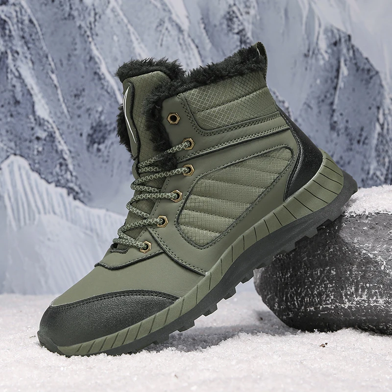 

Мужские и женские непромокаемые походные ботинки, уличные зимние ботинки, Нескользящие теплые треккинговые кроссовки, высокие плюшевые ботинки, прогулочные ботинки для пар