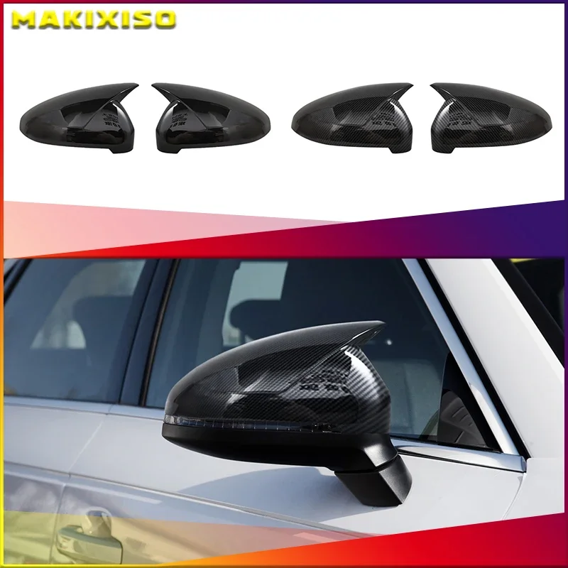 2x Glossy Black Style Rearview  Mirror Cover for Audi A4 B9 Quattro Sline A5 S5 RS5 Sportback Side Assist Car Accessories
