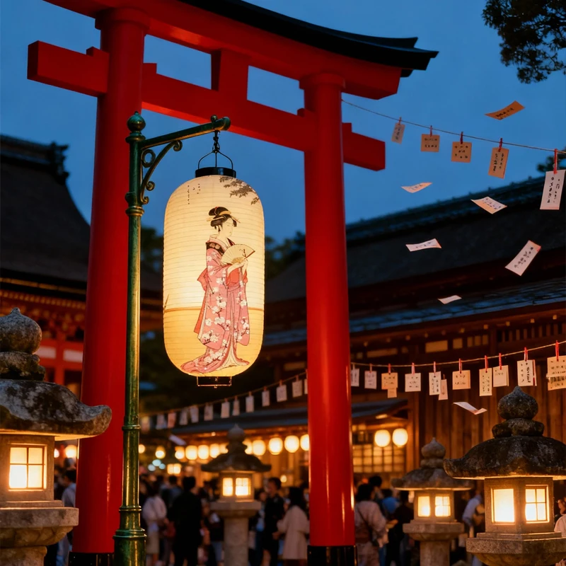 

Japanese Traditional Ukiyo-e Painting Cloth Lantern Restaurant Bistro Izakaya Cuisine Shop Advertising Sign Party Decor Lantern