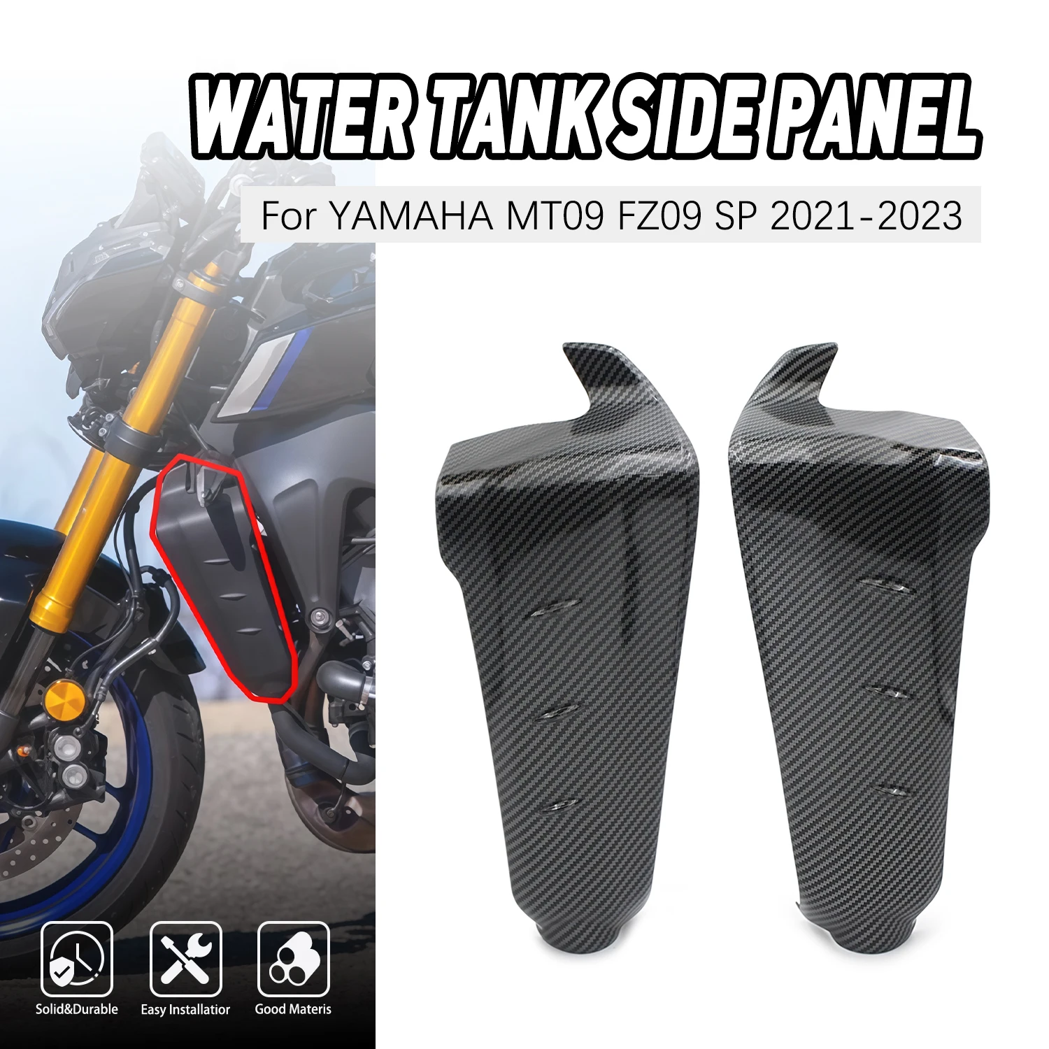 

Motorcycle Water Tank Guard Fairing Side Radiator Plate Cover Accessories For Yamaha FZ-09 FZ09 MT-09 MT09 SP 2021 2022 2023