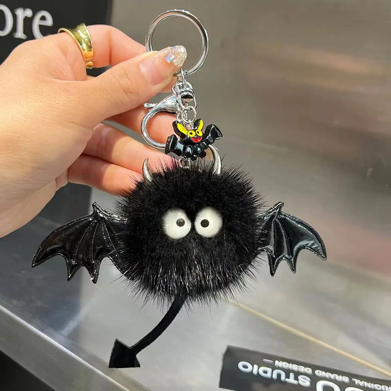 Kleiner Teufel Pack Anhänger Nerz Haar Schlüsselanhänger Anhänger süße Haarball Elf Plüsch Puppe Ornamente Sammlung Desktop Display Geschenk Spielzeug