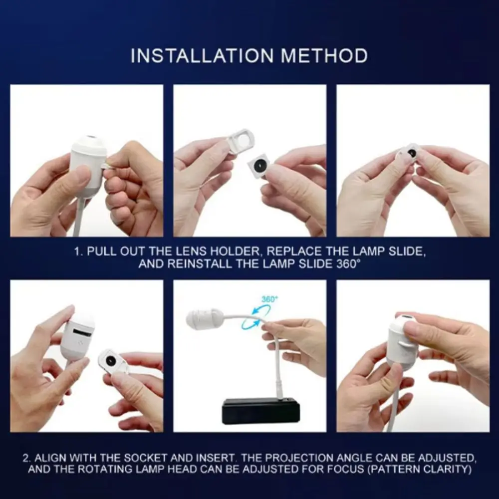 High-definition Galaxy Star Projector 360 Adjust Flexible Gooseneck Night Light Projector USB Powered Smart Dynamic