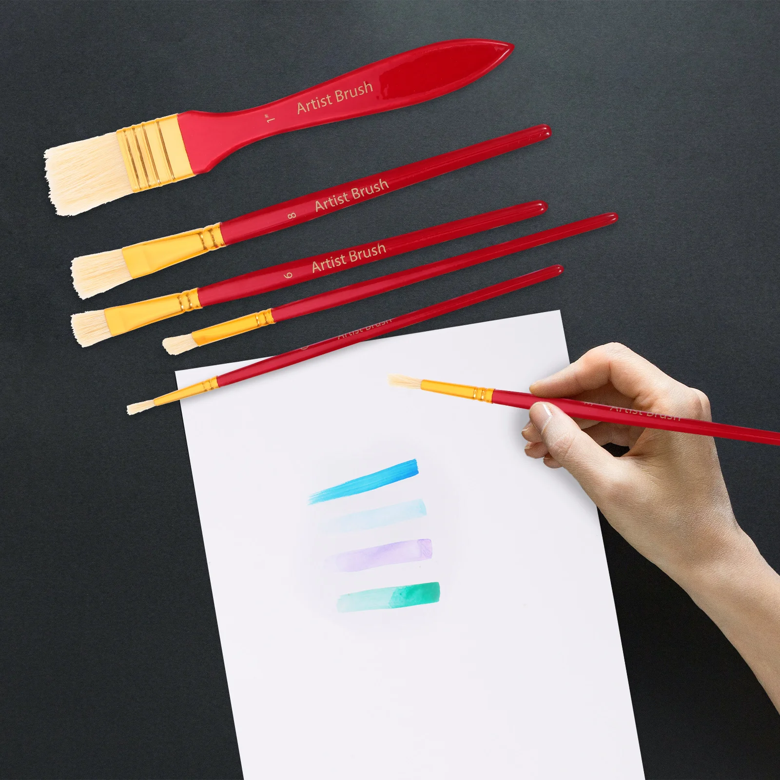 

1Set Oil Painting Brush Set Professional Watercolor Brushes Multi-Function Lightweight Portable Practicing Paint Brush