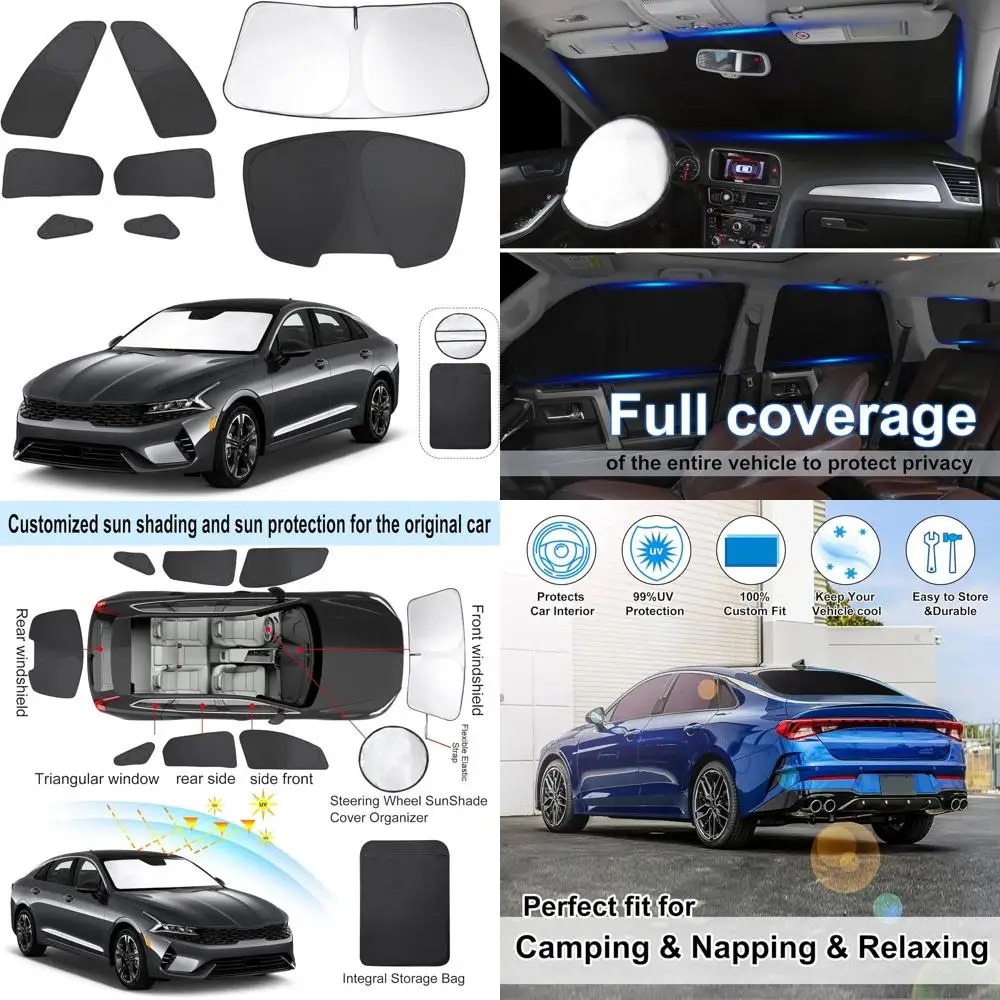 Customizable Windshield Sunshade for 2021-2025 Kia K5 Models - Foldable Privacy & Cooling Protection for Sedan