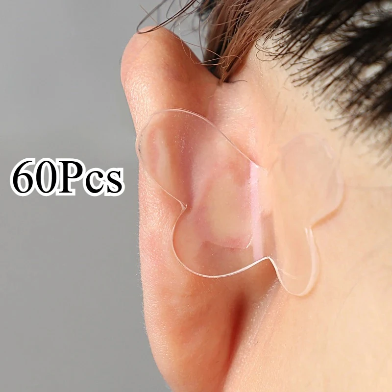 60 Peças/Lote Adesivos de Silicone em Formato de Borboleta para Correção de Orelhas de Elfo, Fita Corretora, Cosméticos para Orelhas, Primer, Atacado, Novo