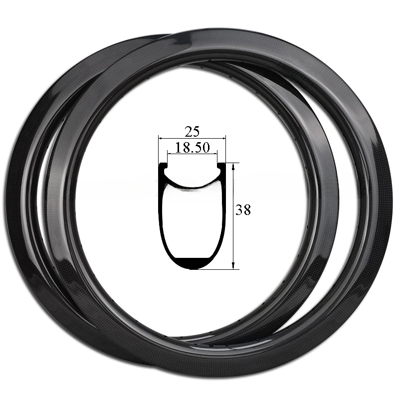 20 Inch Bike Rims Carbon 38mm Depth x 25mm Width Bicycle Rim 20 451 1-3/8 Rim/ V Brake Clincher 28 Holes Wheel 451 BMX Racing