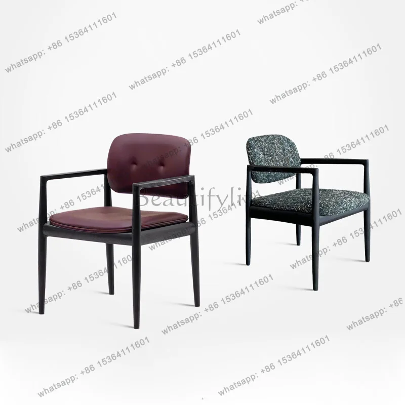 Factory Direct Sales Italian Superior Surprise Solid Wind Solid Wood Backrest Single Armrest Negotiation Chair