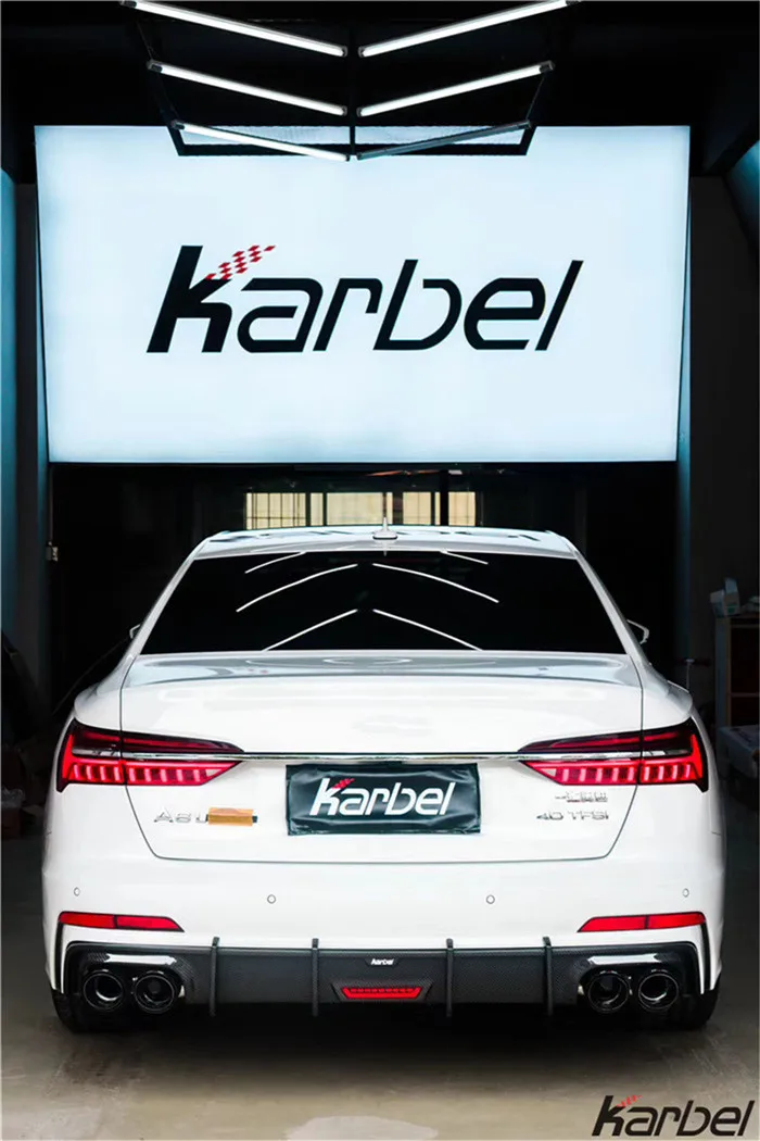 

Подходит для Audi A6L Body Kit из углеродного волокна, улучшенный оптоволоконный передний спойлер с диффузором