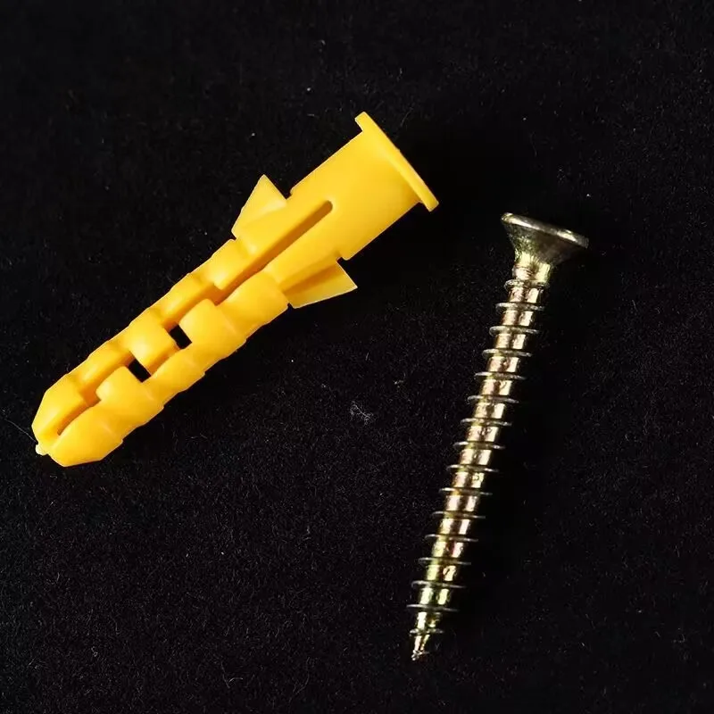 100pcs Drywall Anchor & Screw Assortment Kit - 50 Plastic Wall Anchors & 50 Philips Flat Head Screws - M6 & M8 Galvanized Screws image 5