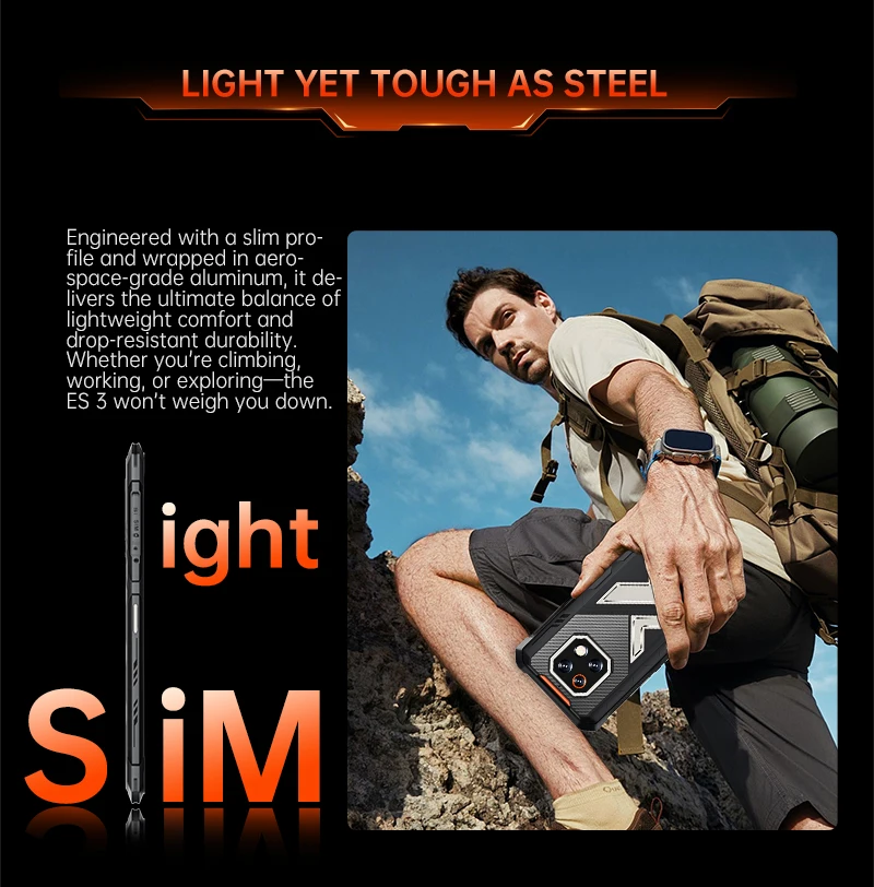 Cubot Rugged Smartphone Android 15 King Kong ES 3, 10200mAh Battery, Up to 16GB+256GB, 6.745" Screen, 120Hz,48MP Camera, NFC,GPS
