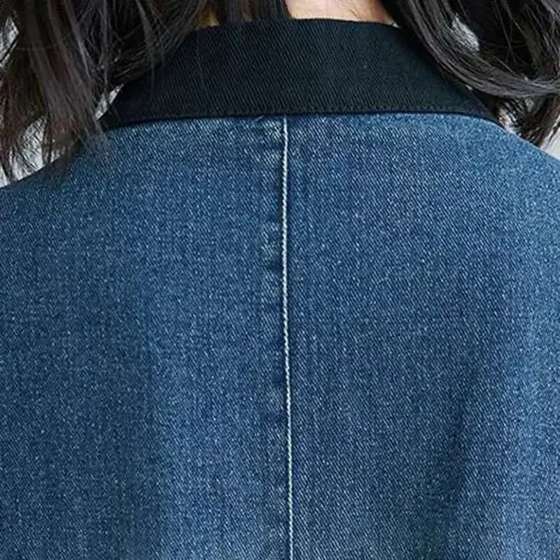 แฟชั่นผู้หญิง Patchwork กระเป๋า DENIM Jumpsuits สินค้าใหม่ O-คอเดี่ยวยืดหยุ่นแขนสั้นกางเกง