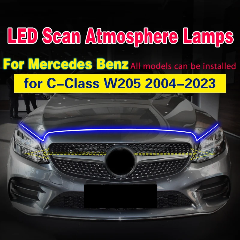 

LED Waterproof Daytime Running Light DRL For Mercedes Benz C-Class 2004-2023 Scan Starting Car Decorative Atmosphere Lamps DRL