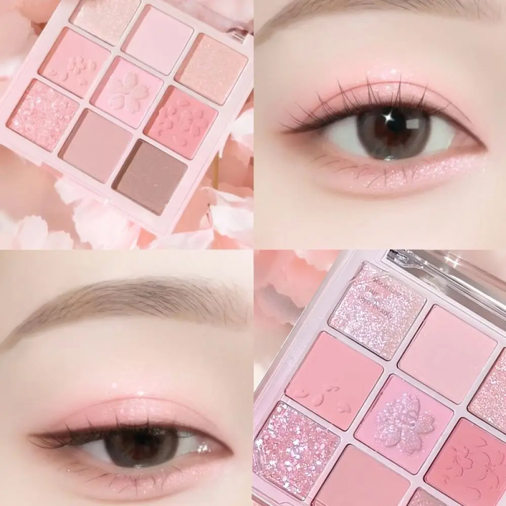 For Capiel Elegant Eyeshadow Palette Soft Pink Shades Pearlescent Glitter Matte Finish Long Lasting Beauty Cosmetics