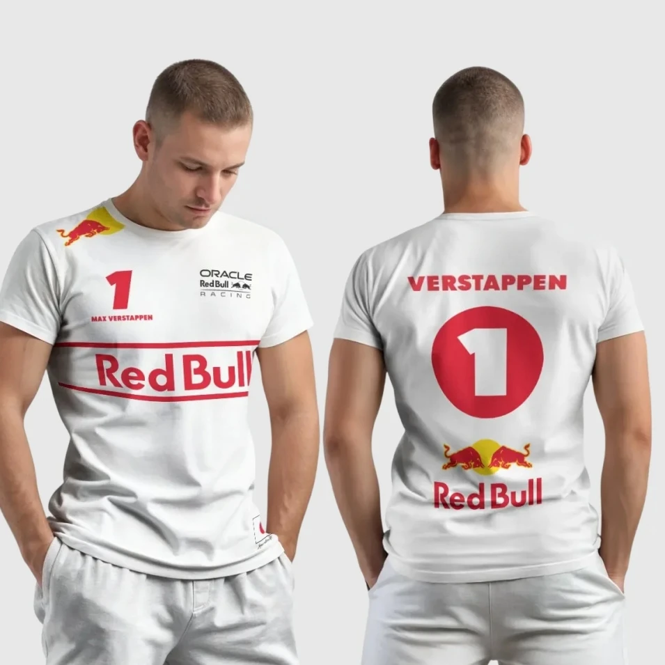 Max Verstappen Red Bull Racing Team Japan White Red Unisex T-shirt Men Women Fans Outdoor Sports Breathable Quick-dry Y2k Jersey