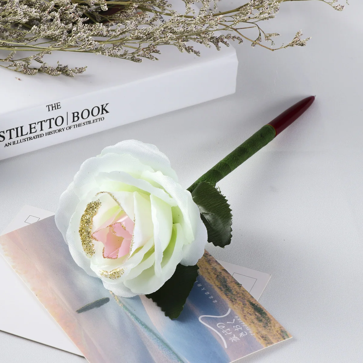 12pçs canetas de gel rosa criativas, canetas de rolo de pano com glitter, ferramentas de escrita para crianças, estudantes, escola, material de escritório