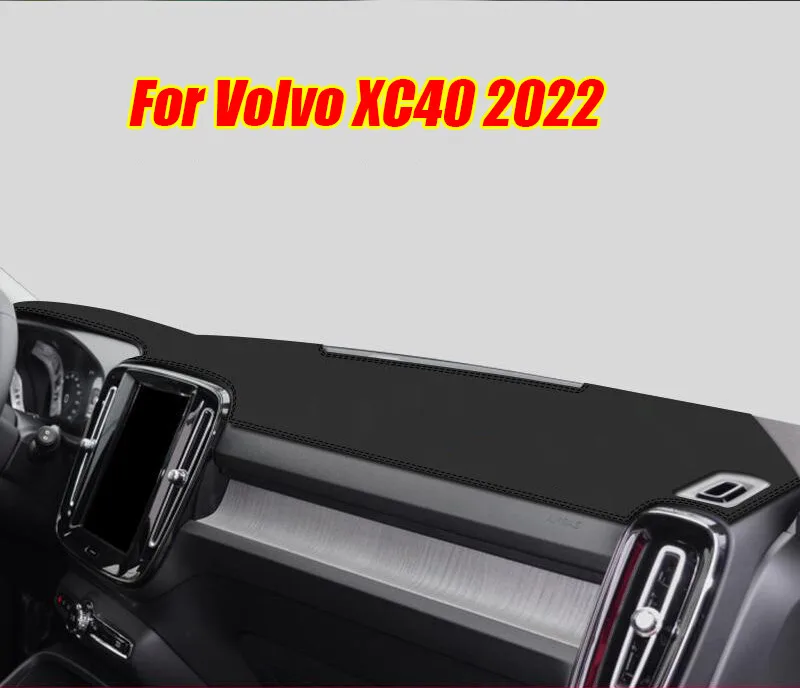 

Black Leather Dashboard Cover Dash Protector Pad Mat For Volvo XC40 2022