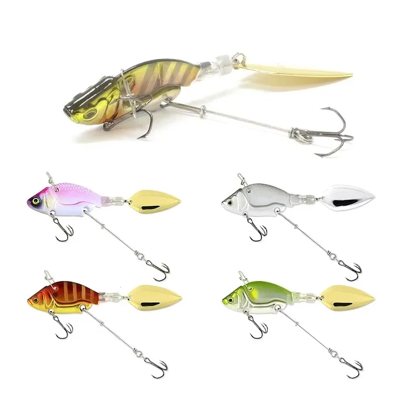 

New 13.6g 4.4cm 1Pcs Rotating Metal VIB Vibration Bait Spinner Spoon Fishing Lures Jigs Trout Winter Fishing Hard Baits Tackle