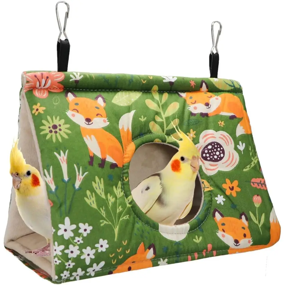 

WonteeBirdNestHouseWinterWarmSnuggleHutBirdBedHangingHammockforParakeetsCaiqueSenegalQuakerParrotsCockatielsConures(Medium,Green