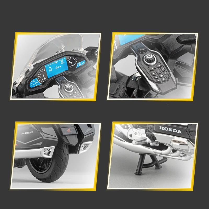 1:12 Honda Gold Wing GL1800 Alloy Die Cast Motorcycle Model Vehicle Collection Sound and Light Off Road Autocycle Toys Car