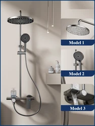 Knob Type Three Ways Water Outlet Sunflower Shower System Wall Mounted Bathroom Shower Faucet Set Rainlfall Bathroom Shower Set